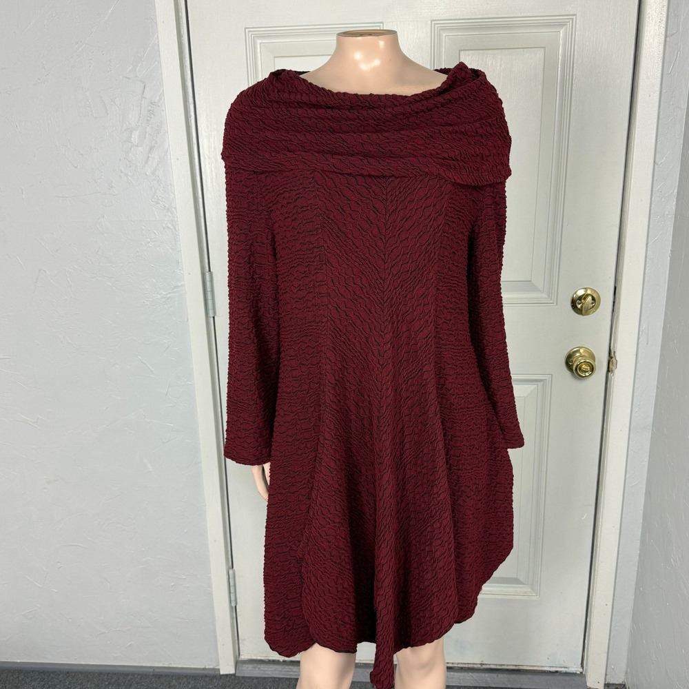 IC by Connie K Women's Shirt Top XL Tunic Blouse Art to Wear Textured USA Y4-23